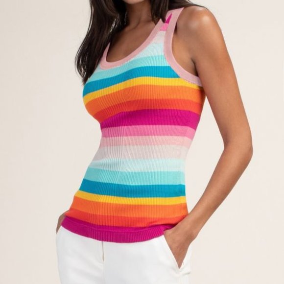 TRINA TURK STAR STRIP TOP - Picture 2 of 3